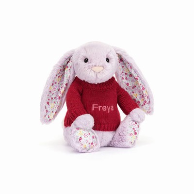 Jellycat Blossom Jasmine Bunny with Red Jumper USA | 56348BKRC